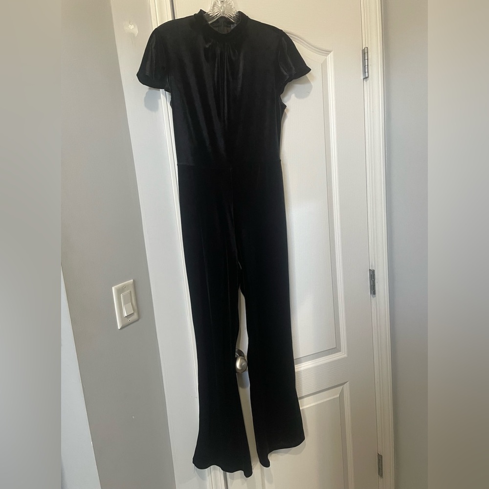 Modcloth NWT Black Velvet Jumpsuit